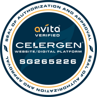 Avita verified Celergen website and digital platform, approval number SG265226